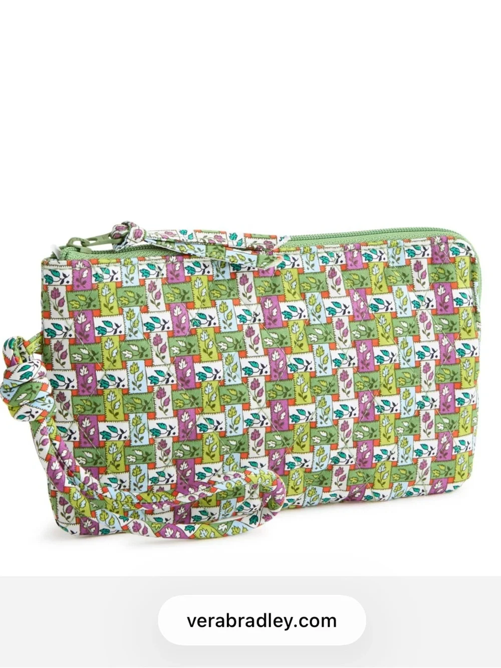 Vera Bradley Zip Wristlet Ribbon Plaid in Premium Cotton